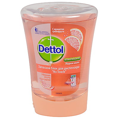 Мыло жидкое 250мл прозрачное ГРЕЙПФРУТ DETTOL картридж для диспенсера BENCKISER 1/5 Мыло жидкое 250мл прозрачное ГРЕЙПФРУТ DETTOL картридж для диспенсера BENCKISER 1/5