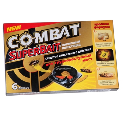 Средство от тараканов 6 шт/уп ловушка COMBAT HENKEL 1/12 Средство от тараканов 6 шт/уп ловушка COMBAT HENKEL 1/12