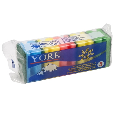 Губка профилированная ДхШ 80х60 мм 5 шт/уп с зеленым абразивом ПОРОЛОН YORK 1/45 Губка профилированная ДхШ 80х60 мм 5 шт/уп с зеленым абразивом ПОРОЛОН YORK 1/45