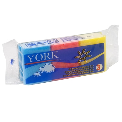 Губка профилированная ДхШ 90х70 мм 3 шт/уп с зеленым абразивом ПОРОЛОН YORK 1/45 Губка профилированная ДхШ 90х70 мм 3 шт/уп с зеленым абразивом ПОРОЛОН YORK 1/45